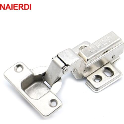 NAIERDI C Series Stainless Steel Hydraulic Hinge Iron Core Damper Buffer Cabinet Hinges Cupboard Door Hinges Soft Close