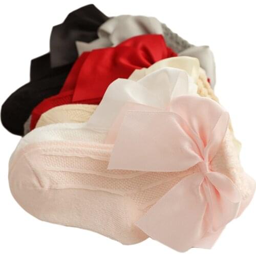 Summer Little Girls Mesh Socks, Breathable Toddlers Sweet Style Solid Color Bow Lace Decoration Princess Socks