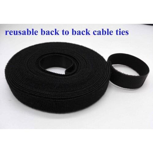 15mm*45M Hot Reusable nylon Cable Ties back to back tie strap Magic Tape hook loop fastener cable wire management thin hook ties
