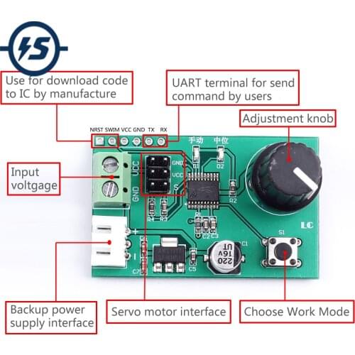Dual Servo Motor Drive Module Controller Debugger for SG90/MG995/MG996 Robot Servo Control Module DC 5V-9V