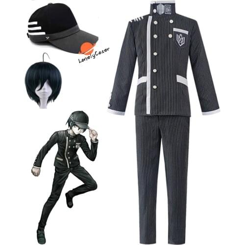 New Arrival Anime Danganronpa V3 Shuichi Saihara Cosplay Costume Short Wig Hat Halloween Christmas Party Suit Uniform Men
