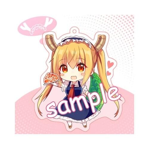 New Miss Kobayashis Dragon Maid Kanna Kamui Toru Acrylic Keychain Pendant Stand Model Plate Pendant Keyring Toys Cosplay Anime