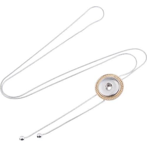 New Trendy Ethnic Style Three Loop Pendant Snap Necklace Fit DIY 18MM Snap Buttons Jewelry Wholesale