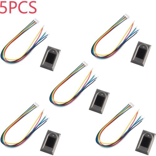 5PCS Optical Fingerprint Reader Sensor Module for Arduino UNO R3 Mega2560 Raspberry Pi RPI DC3.8-7.0V UART 200 Storage Capacity