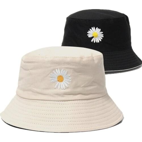 2020 Flower Two sides embroidery Bucket Hat Fisherman Hat outdoor travel hat Sun Cap Hats for men and Women 176