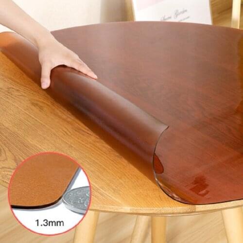 Table coffee table pads colored plastic pvc crystal plate nordic waterproof oil-proof disposable Round surface manteles