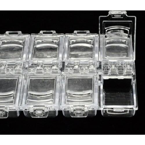 1PC 1 Case 12 Slots Clear Storage Box Empty Container For Nail Art Gems Jewelry Decoration Container Glitter Nail Newly