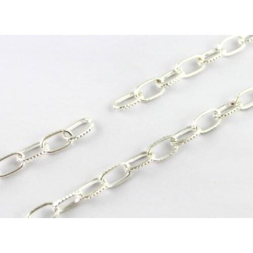 12 Meters silver plate small oval cabel metal chain 5x3mm #18603SP
