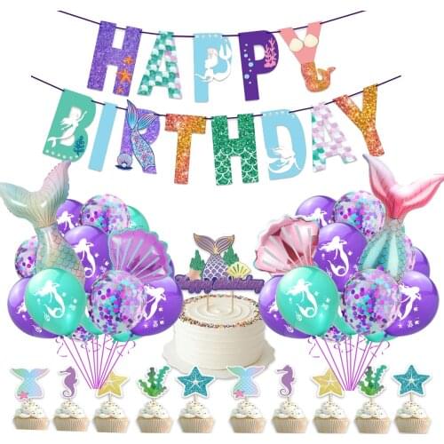 Mermaid Birthday Balloons Decor Mermaid Tail Foil Ballons Kids Birthday Party Supplies Wedding Baby Shower Decor Helium Globos