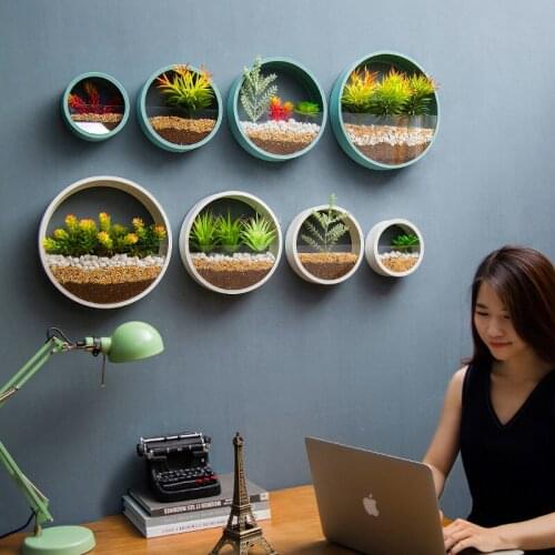 Nordic rural home decoration accessories fashion iron nail shop wall decoration creative simple hanging green plant rack