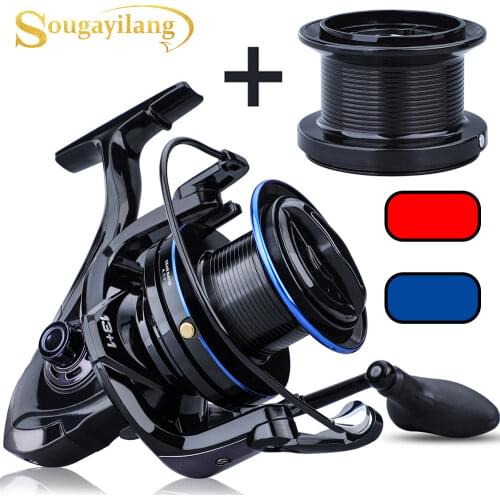 Sougayilang 13+1BB Fishing Reel 4.1:1 Gear Ratio Weight Ultra Smooth Aluminum Spinning Fishing Reel Send Spare Line Spool