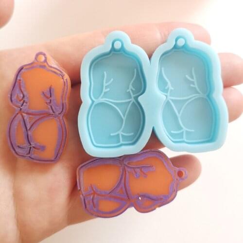 Fat Girl Earrings Epoxy Resin Mold Ear Pendant Silicone Mould DIY Crafts Jewelry Necklace Casting Tools