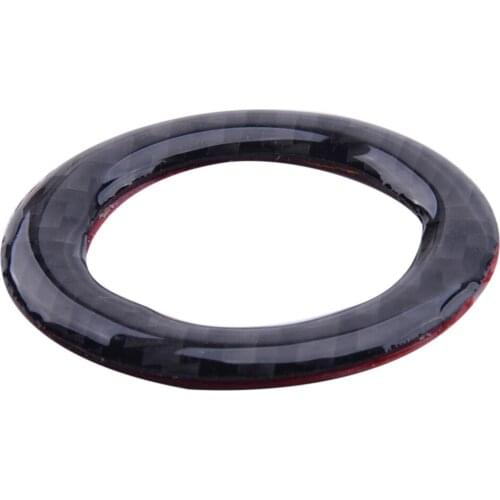 Carbon Fiber Black Car Start Stop Switch Ring Trim Cover Fit For Ford Mustang 2009 2010 2011 2012 2013