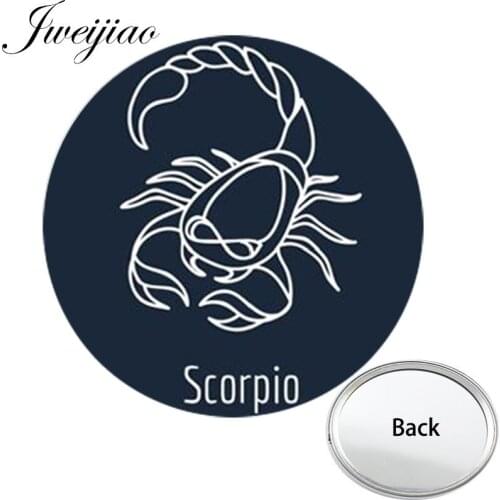 Youhaken 12 Zodiac Horoscope Scorpio Aries Cancer Libra Capricorn Leo Image Pocket Mirror Makeup Hand Travel Purse Mirror