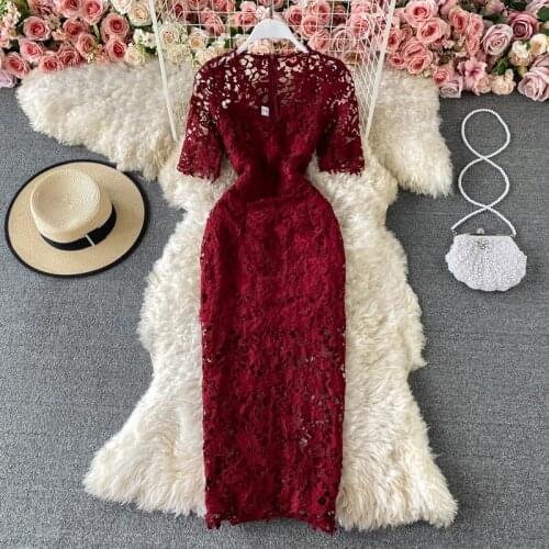Vintage V-neck Lace Evening Dresses Woman Elegant Printed Long Dress Hollow Out Runway Design White Maxi Dress Woman Autumn