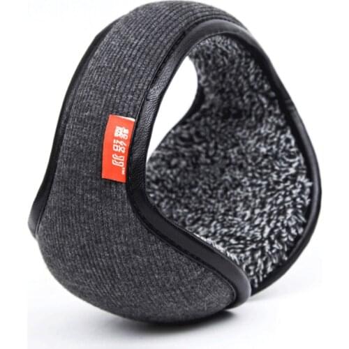 Winter Earmuffs Warm Wool Knitted Ear Warmer Foldable Faux Cashmere Ear Muff Ear Cover Bag Back Wear Earflap for Men Women