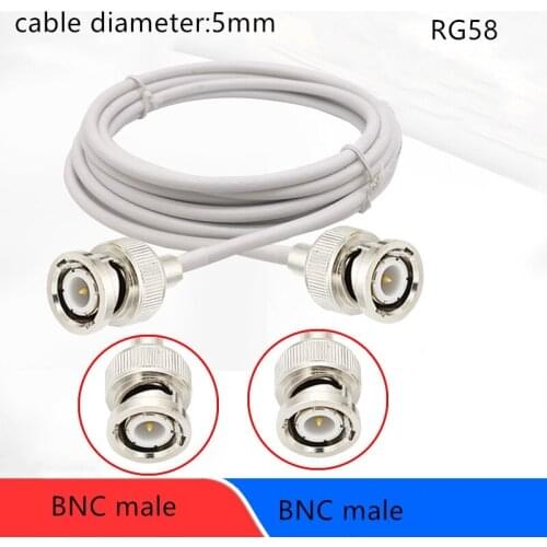 1pcs BNC male to BNC male adapter cable BNC to BNC RF coaxial cable Dual BNC male inner needle extension cable RG58