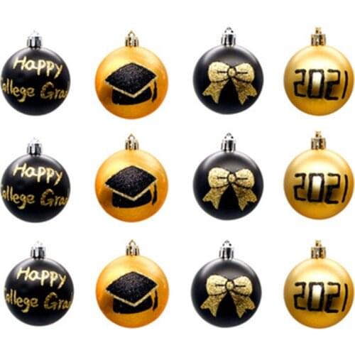12pcs Graduation Season Day Decorations Christmas Balls Ornaments Party Hanging Decor Christmas Tree Pendants