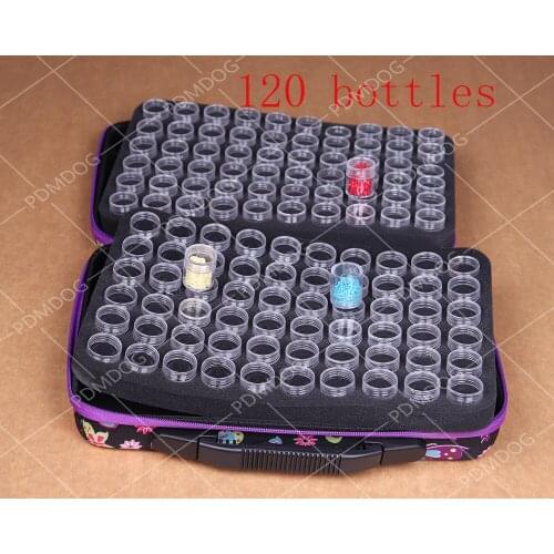 120 Bottles Diamond Painting Accessories Carry Case Container Storage Box diamant painting Hand butterfly Bag Stickers Tools