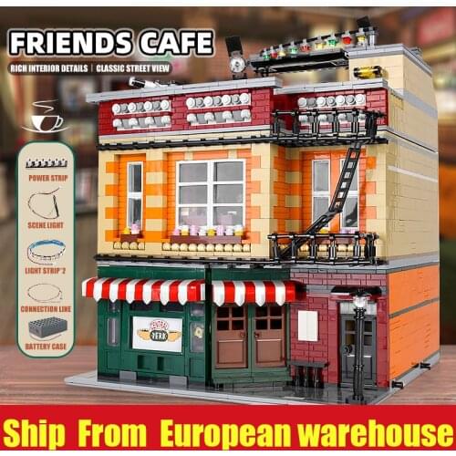 MOULD KING 16014 Street Building Toy The MOC-34463 Central Perk With Led Parts Assembly Building Blocks Kids Christmas Gift
