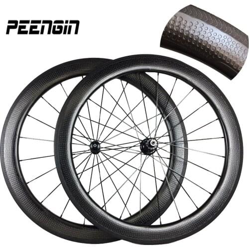 2017 new carbon dimple clincher wheels for triathlon/training/road bike 700C 58mm wheelset golf ball rims option hub custom logo