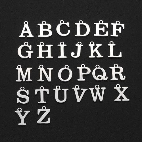 26pcs/set 26 Letters A-Z Stainless Steel DIY Jewelry Charms Connector Wholesale Factory Price Necklace Making Finding