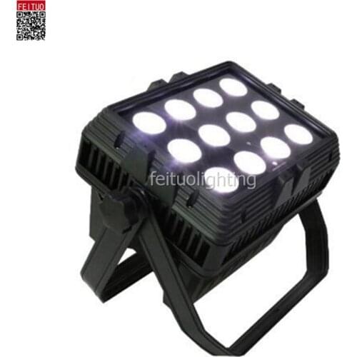 4/lot cell phone wifi control waterproof 12x12w rgbwa uv 6 in 1 battery led wall washer with remote control