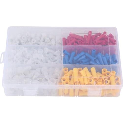 430Pcs Boxed Red, Yellow and Blue Copper Intermediate Tube Closed End Cap Insulated Terminal Combination