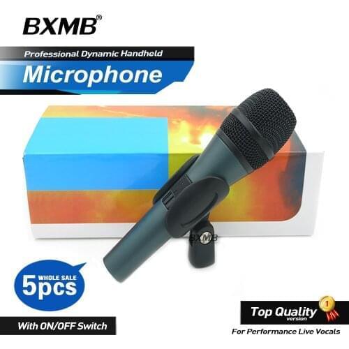 5pcs Grade A Professional Wired Microphone E845S Super-Cardioid E845 ON/OFF Switch Handheld Mic for Karaoke Vocals Live Stage