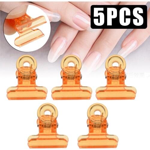 5pcs Plastic Nail Pinching Clips Fixed Clamps DIY Manicure Salon Tool 22mm Nail Art Equipment For Nail