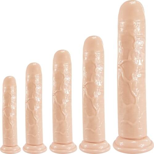 6 Sizes Jelly Dildo Strap-On Penis Adjustable Strapon Dildo Realistic Sex Toys For Lesbian Women Couples Powerful Suction Cup