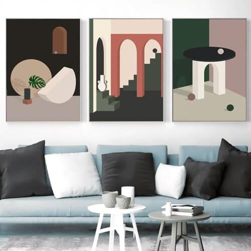 Abstract Geometric Scandinavia Wall Art Canvas Painting Picture Gallery Posters and Prints for Living Room Interior Home Decor
