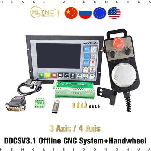 DDCSV3.1 Stand alone Motion Controller offline 100 Pulse MPG Handwheel Emergency Stop button for CNC Router Engraving Machine