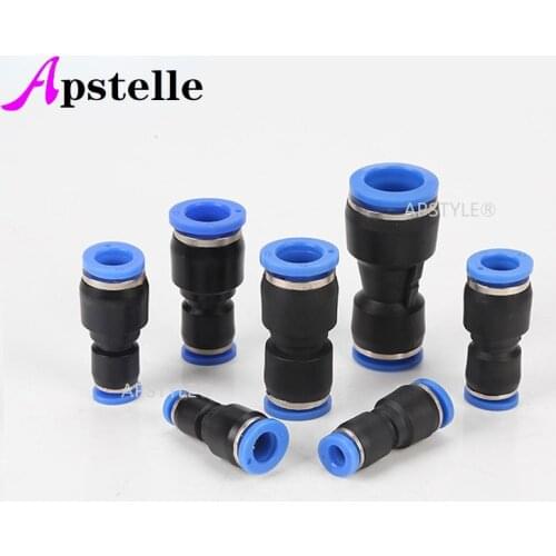 Air Pneumatic 10mm 8mm 6mm 12mm 4mm 16mm OD Hose Tube One Touch Push Into Straight Gas Fittings Plastic Quick Connectors Fitting