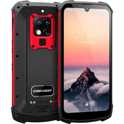Conquest S16 IP68 Rugged Mobile Phone 6.3" Helio P90 Octa Core 8GB 256GB 48MP Cam Android 9 UV Detection Infrared Remote Control