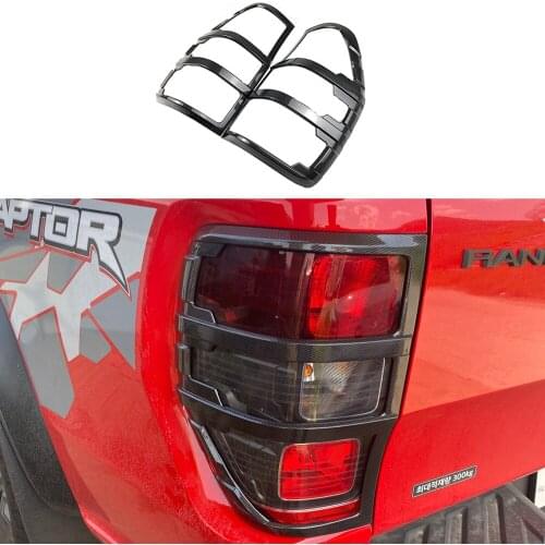 Carbon Fiber Color Rear Lamps Taillight Decoration Cover Fit For 2012-2020 Ford Ranger T8 T7 T6 Pickup Auto Parts