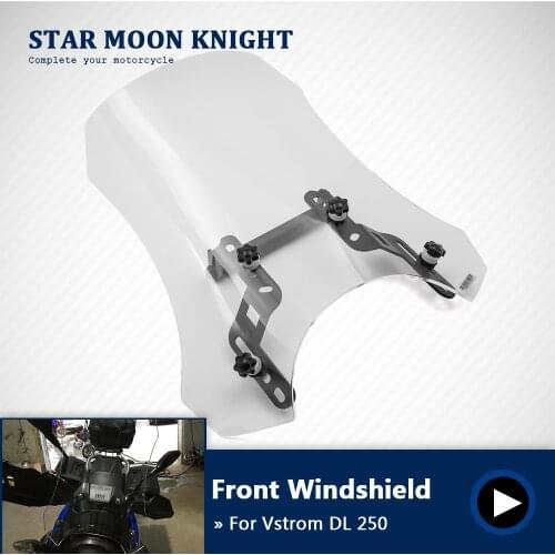 For Suzuki DL250 Vstrom DL 250 Motorbike Front Glass Windshield Windscreen +Motorcycle GPS Mount Mounting Adapter Holder Bracket