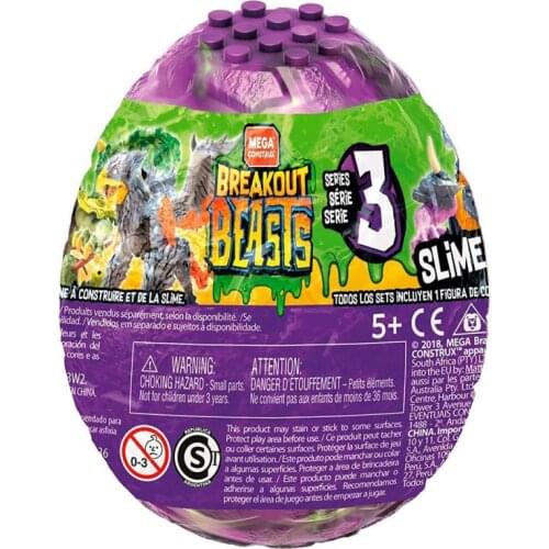 Mega Construx Breakout Beasts Series 3 Blind Egg Collection Slime-Filled Egg Series of 9 Action Anime Figure Toys for Boys Gift