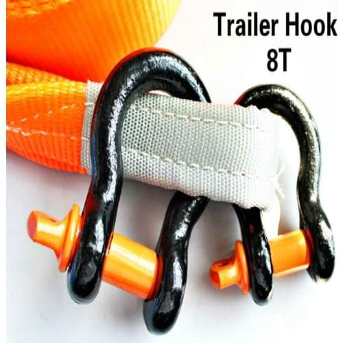 8T,4400lbs Trailer hook Heavy Duty Galvanized Shackles D Ring Capacity for Vehicle Recovery Towing Car tuning