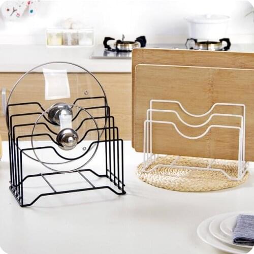 Kitchen Accessories Iron Pot Lid Organizer Multi-layer Book Shelf Multifunctional Cutting Board Storage Rack