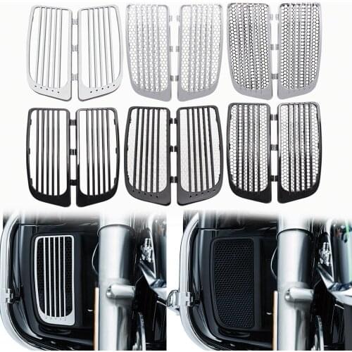 Motorcycle chrome black Radiator Grill Lower Fairing Cover Fits For Harley Touring Road King Street Glide Ultra Limited 2014-Up