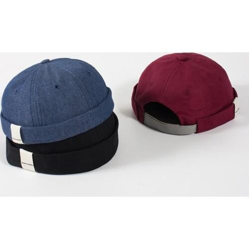 Unisex Docker Sailor Biker Cap Men Adjustable Casual Brimless Skull Loop Beanie Hat Solid Men Hat Summer Gorro Womens Hats