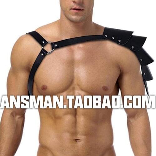 Nightclub bar DJ male DS GOGO SM rivet sexy leather chest strap strap waistcoat party costume W party