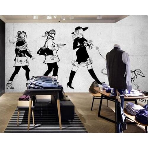 Beibehang papel de parede custom fashion hand-painted personality beauty model wallpaper background wallpaper home decoration