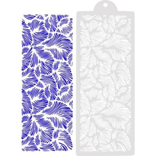 Peacock Feather Lace Stencil Wedding Cake Design Plastic Template Mold Painting Stencil Decorating Bottle Fondant Bakeware Tool