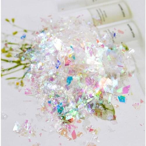 Iridescent Glitter Sequin Flakes Colorful Fluorescent Glass Paper Resin Epoxy Manicure Accessories For DIY TS2
