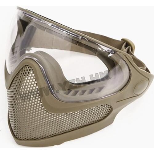 Paintball Mask Safety Protective Anti-fog Goggle Full Face Mask with Black/Yellow/Clean Lens Tactical Airsoft Equipment