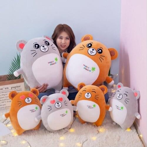 Large Size 60cm Happy Mouse Plush Toys Kids Sleeping Back Cushion Soft Baby Cartoon Animal Stuffed Pillow Dolls Children Gift