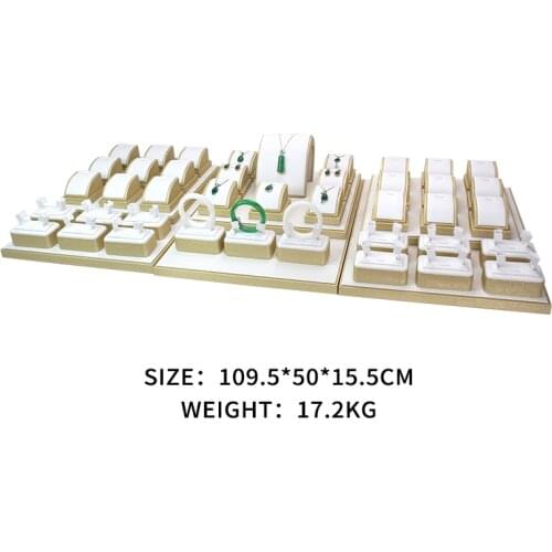 Gold Edge Earring Jewelry Display Stand Wome Wedding Ring Bracelet Pendent Showcase Jewellery Organizer Removable Multifunction