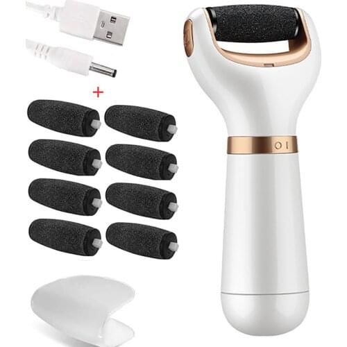 Portable Electric Vacuum Adsorption Foot Grinder Electronic Foot File Pedicure Tools Callus Remover Feet Care Sander with 8 Pcs